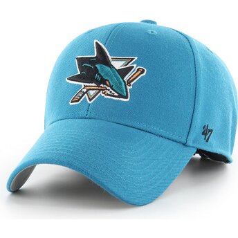 Petten gebogen blauw verstelbaar MVP Dark Teal van San Jose Sharks NHL van 47 Brand