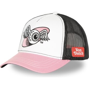 Petten gebogen roze snapback OEIL van Von Dutch