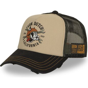 Petten gebogen beige snapback CREW37 van Von Dutch