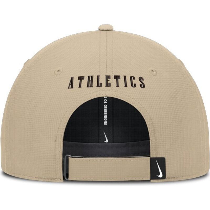 petten-gebogen-beige-verstelbaar-structured-uv-poly-ripstop-van-oakland-athletics-mlb-van-nike