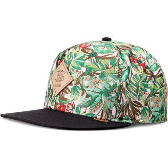 Petten plat groen snapback Woven Jungle van Djinns