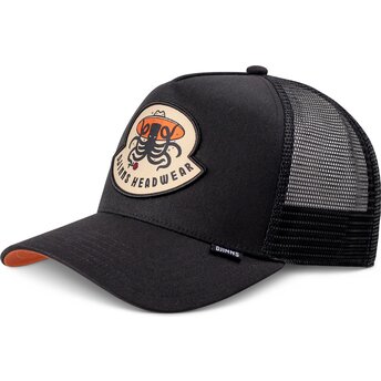 Petten gebogen zwart snapback HFT Rose Kraken van Djinns