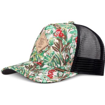 Petten gebogen groen snapback HFT Woven Jungle van Djinns
