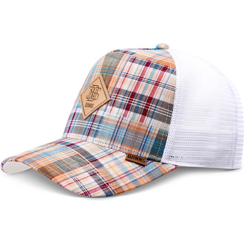 petten-gebogen-meerkleurig-snapback-hft-patch-check-turquoise-van-djinns