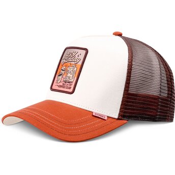 Petten gebogen bruin snapback HFT LSCC Funky Patch van Djinns