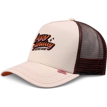 Petten gebogen beige snapback HFT LSCC Funky van Djinns