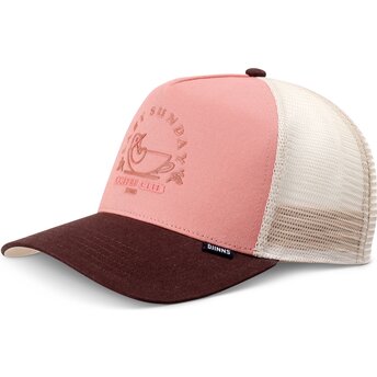 Petten gebogen roze snapback HFT Lazy Bird van Djinns