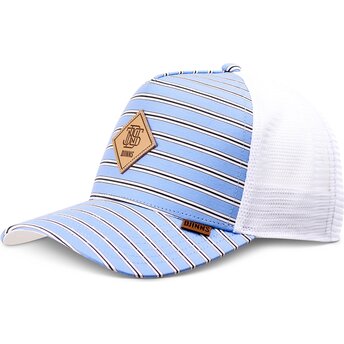 Petten gebogen blauw snapback HFT Business Stripe van Djinns