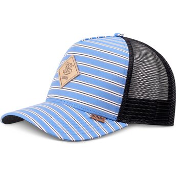 Petten gebogen blauw snapback HFT Business Stripe van Djinns