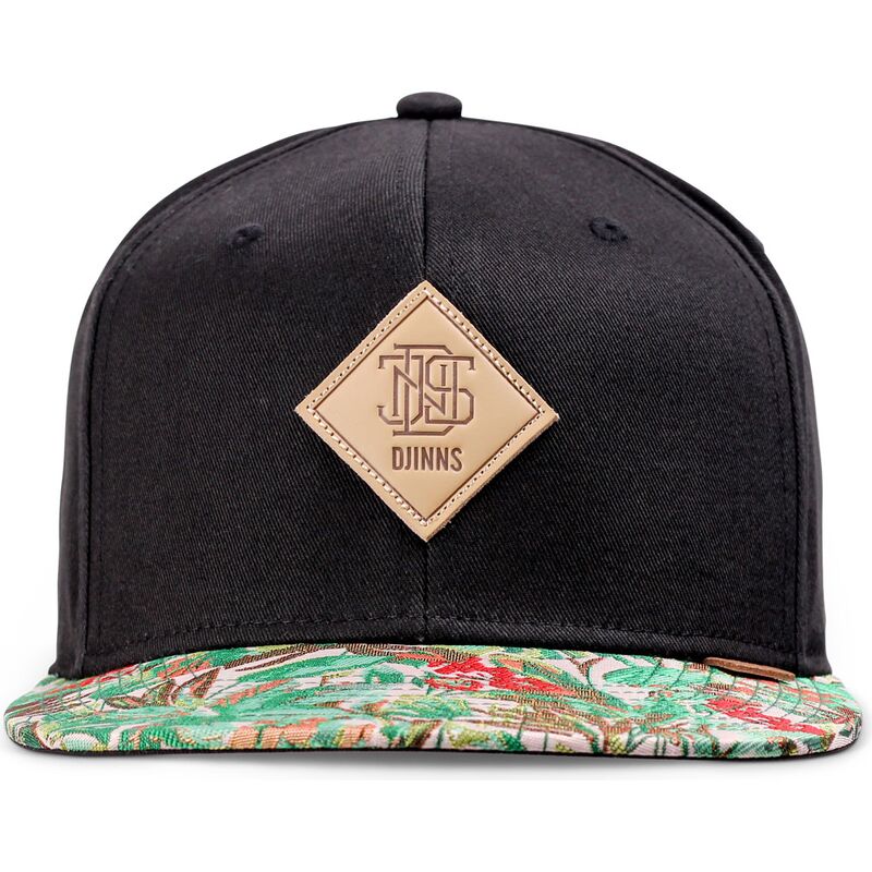 petten-plat-zwart-snapback-woven-jungle-rev-van-djinns