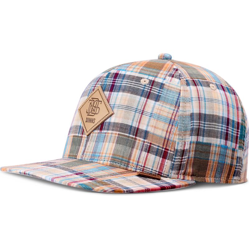 petten-plat-meerkleurig-snapback-patch-check-turquioise-van-djinns