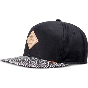 Petten plat zwart snapback Gothic Freestyle Rev van Djinns