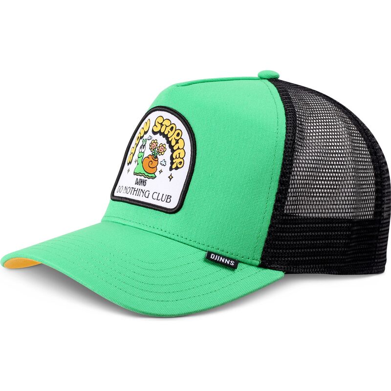 petten-gebogen-groen-snapback-hft-dnc-slowstarter-van-djinns