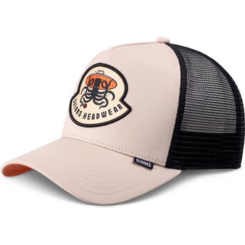 Petten gebogen beige snapback HFT Rose Kraken van Djinns