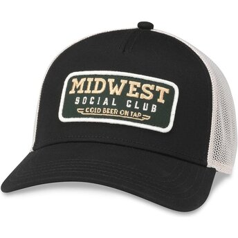 Petten gebogen zwart snapback Valin van Midwest Social Club van American Needle
