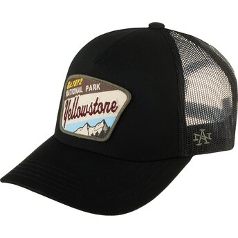 Petten gebogen zwart snapback Valin van Yellowstone National Park van American Needle