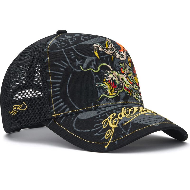 petten-gebogen-zwart-snapback-crawling-van-ed-hardy