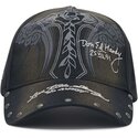 petten-gebogen-zwart-verstelbaar-storming-rose-washed-van-ed-hardy