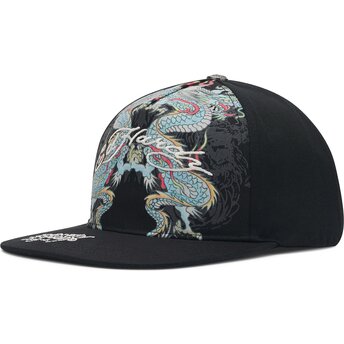 Petten plat zwart snapback Battle van Ed Hardy