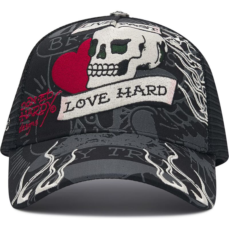 petten-gebogen-zwart-snapback-live-fast-love-hard-van-ed-hardy