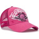 petten-gebogen-roze-snapback-flaming-gothic-skull-washed-van-ed-hardy