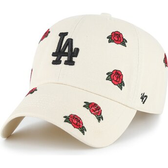 Petten gebogen beige verstelbaar Clean Up Scatter van Los Angeles Dodgers MLB van 47 Brand