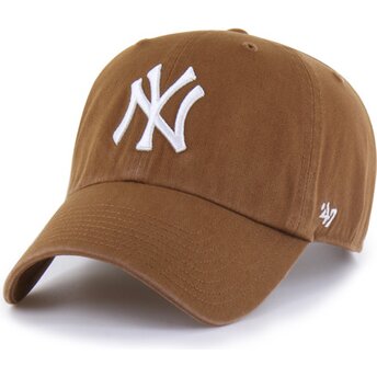 Petten gebogen bruin verstelbaar Clean Up Pinecone van New York Yankees MLB van 47 Brand
