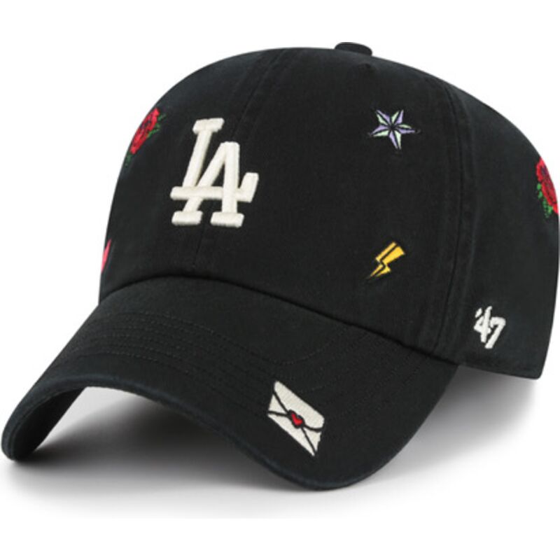 petten-gebogen-zwart-verstelbaar-clean-up-multi-scatter-van-los-angeles-dodgers-mlb-van-47-brand