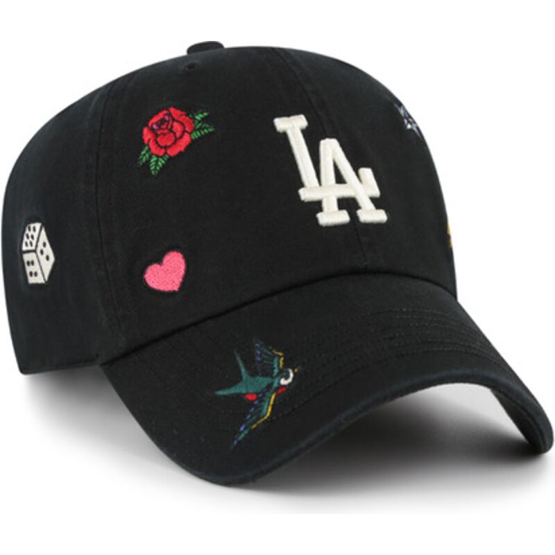 petten-gebogen-zwart-verstelbaar-clean-up-multi-scatter-van-los-angeles-dodgers-mlb-van-47-brand