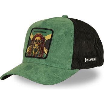Petten gebogen groen snapback Reggae Legend STA1 REG Bob Marley Beroemdheden van Capslab