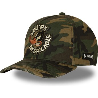Petten gebogen camouflage snapback LOO14 DES Daffy Duck Looney Tunes van Capslab