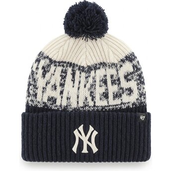 Mutsen pompon marineblauw Bone Chill Cuff Knit van New York Yankees MLB van 47 Brand