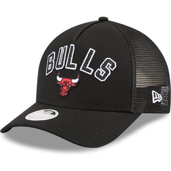 Petten gebogen zwart snapback 9FORTY M-Crown A Frame Pomp van Chicago Bulls NBA van New Era