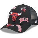 petten-gebogen-zwart-snapback-9forty-m-crown-a-frame-all-over-van-chicago-bulls-nba-van-new-era