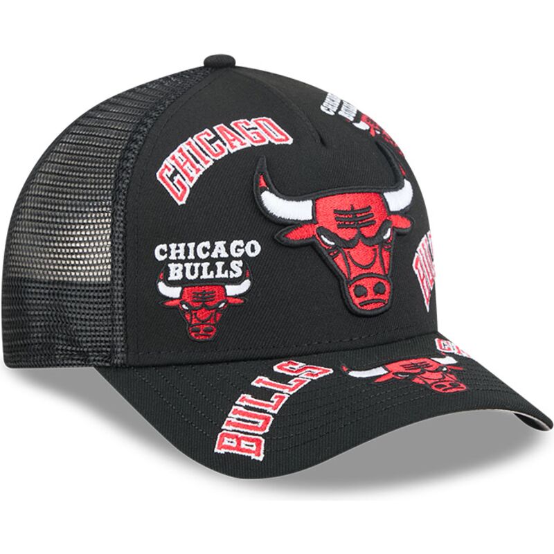 petten-gebogen-zwart-snapback-9forty-m-crown-a-frame-all-over-van-chicago-bulls-nba-van-new-era