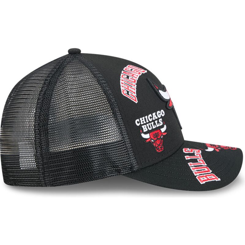 petten-gebogen-zwart-snapback-9forty-m-crown-a-frame-all-over-van-chicago-bulls-nba-van-new-era