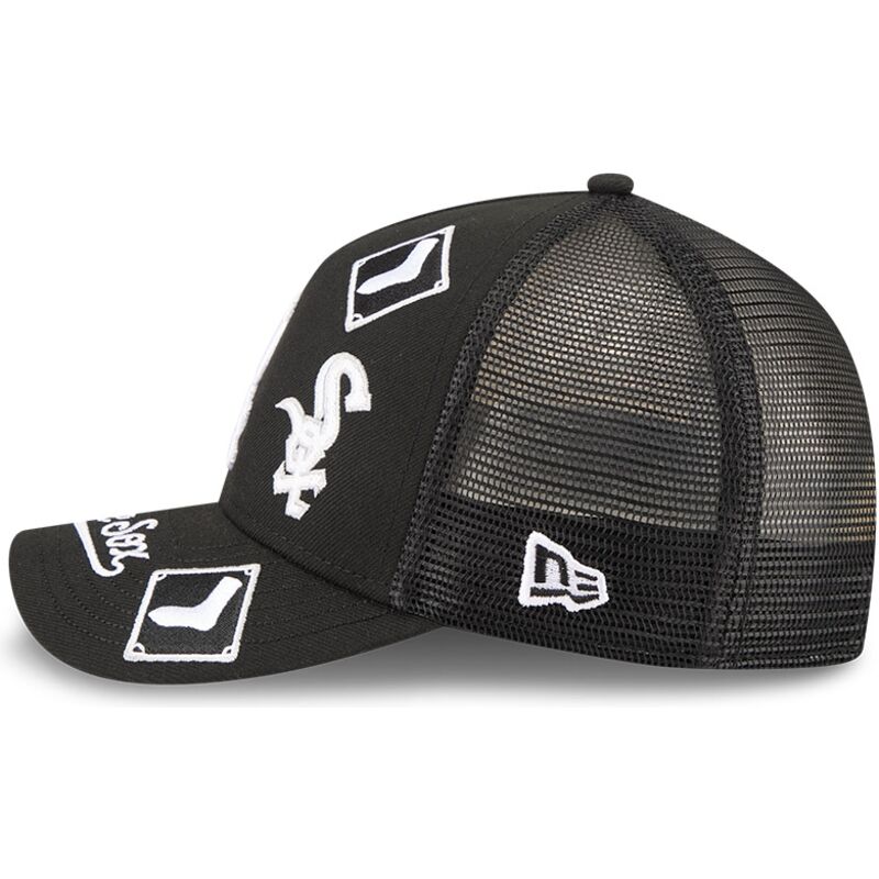 petten-gebogen-zwart-snapback-9forty-m-crown-a-frame-all-over-van-chicago-white-sox-mlb-van-new-era