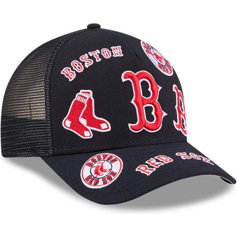 petten-gebogen-marineblauw-snapback-9forty-m-crown-a-frame-all-over-van-boston-red-sox-mlb-van-new-era