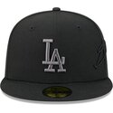 petten-plat-zwart-fitted-59fifty-side-script-van-los-angeles-dodgers-mlb-van-new-era