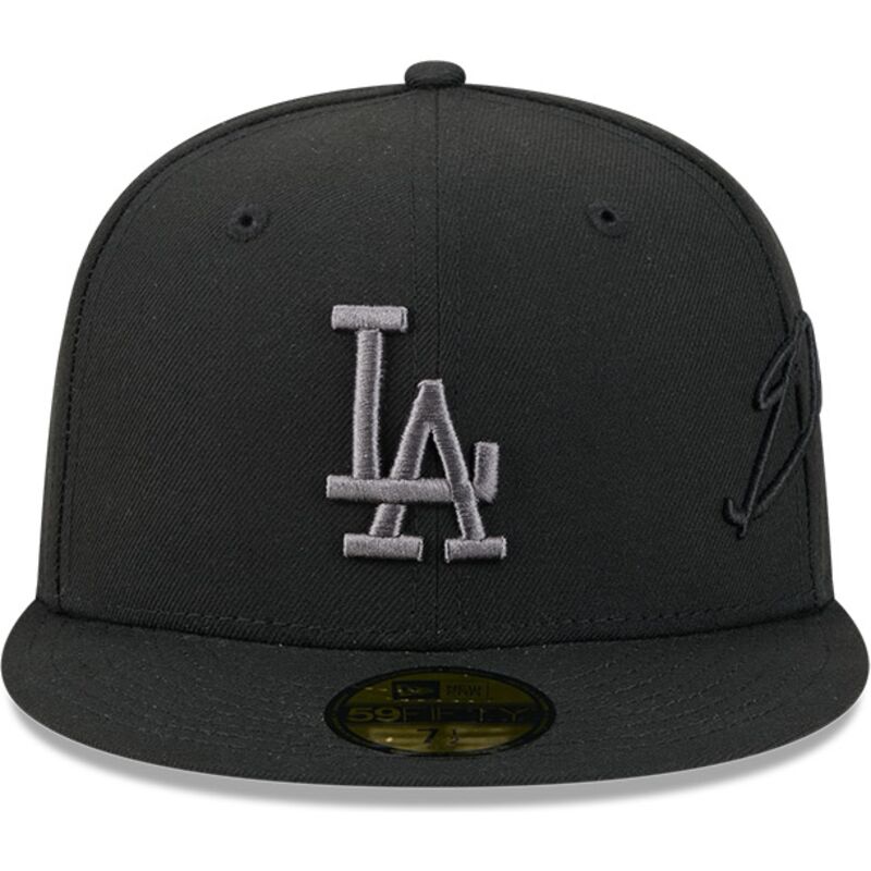 petten-plat-zwart-fitted-59fifty-side-script-van-los-angeles-dodgers-mlb-van-new-era