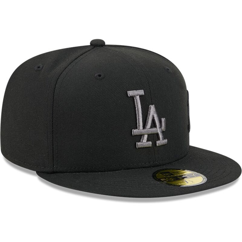petten-plat-zwart-fitted-59fifty-side-script-van-los-angeles-dodgers-mlb-van-new-era