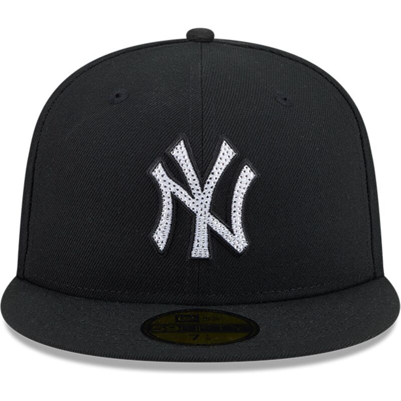 petten-plat-zwart-fitted-59fifty-rhinestone-badge-van-new-york-yankees-mlb-van-new-era