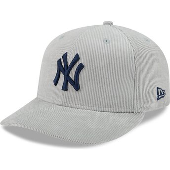 Petten gebogen grijs fitted 59FIFTY Cord van New York Yankees MLB van New Era