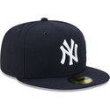 petten-plat-marineblauw-fitted-59fifty-side-script-van-new-york-yankees-mlb-van-new-era