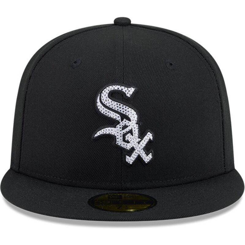 petten-plat-zwart-fitted-59fifty-rhinestone-badge-van-chicago-white-sox-mlb-van-new-era
