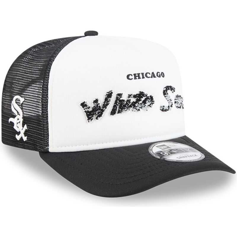 petten-gebogen-zwart-snapback-9fifty-a-frame-na-lifestyle-f1-van-chicago-white-sox-mlb-van-new-era