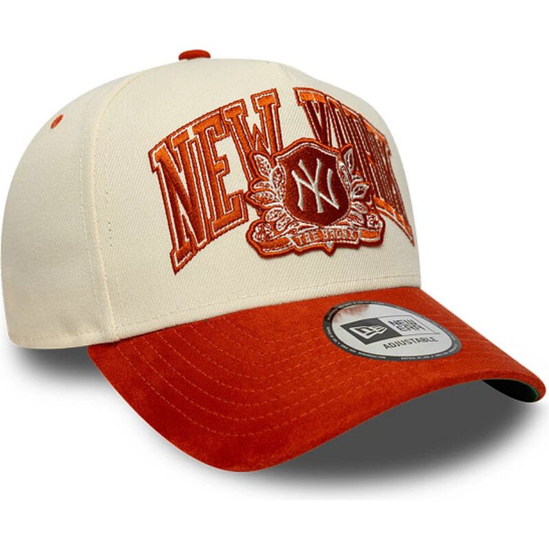 petten-gebogen-beige-snapback-e-frame-wordmark-suede-van-new-york-yankees-mlb-van-new-era