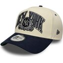petten-gebogen-beige-snapback-e-frame-wordmark-suede-van-new-york-yankees-mlb-van-new-era