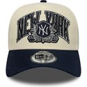 petten-gebogen-beige-snapback-e-frame-wordmark-suede-van-new-york-yankees-mlb-van-new-era