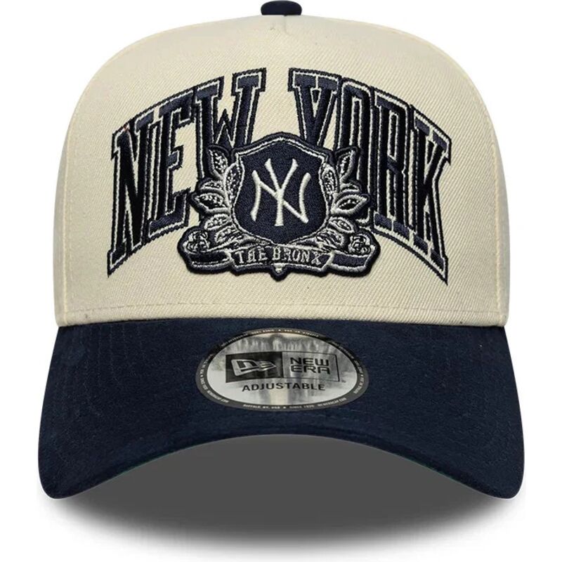 petten-gebogen-beige-snapback-e-frame-wordmark-suede-van-new-york-yankees-mlb-van-new-era